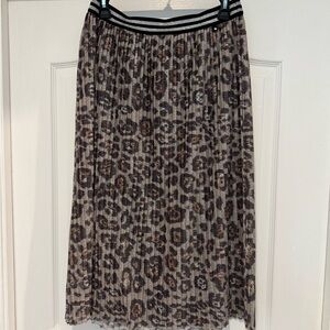 Molo Animal Print Pleated Skirt